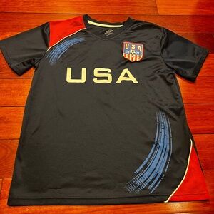 USA Soccer Jersey Shirt Blue #4 Size Youth Large